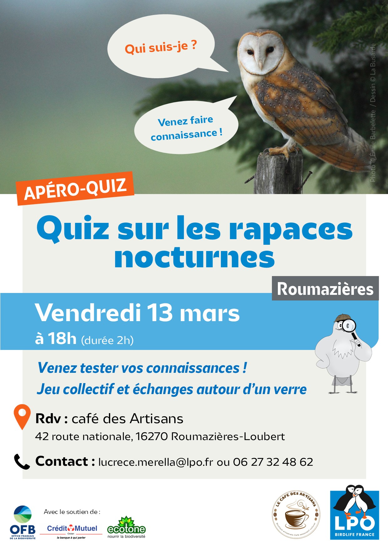 APERO-QUIZ Sur les rapaces nocturnes
