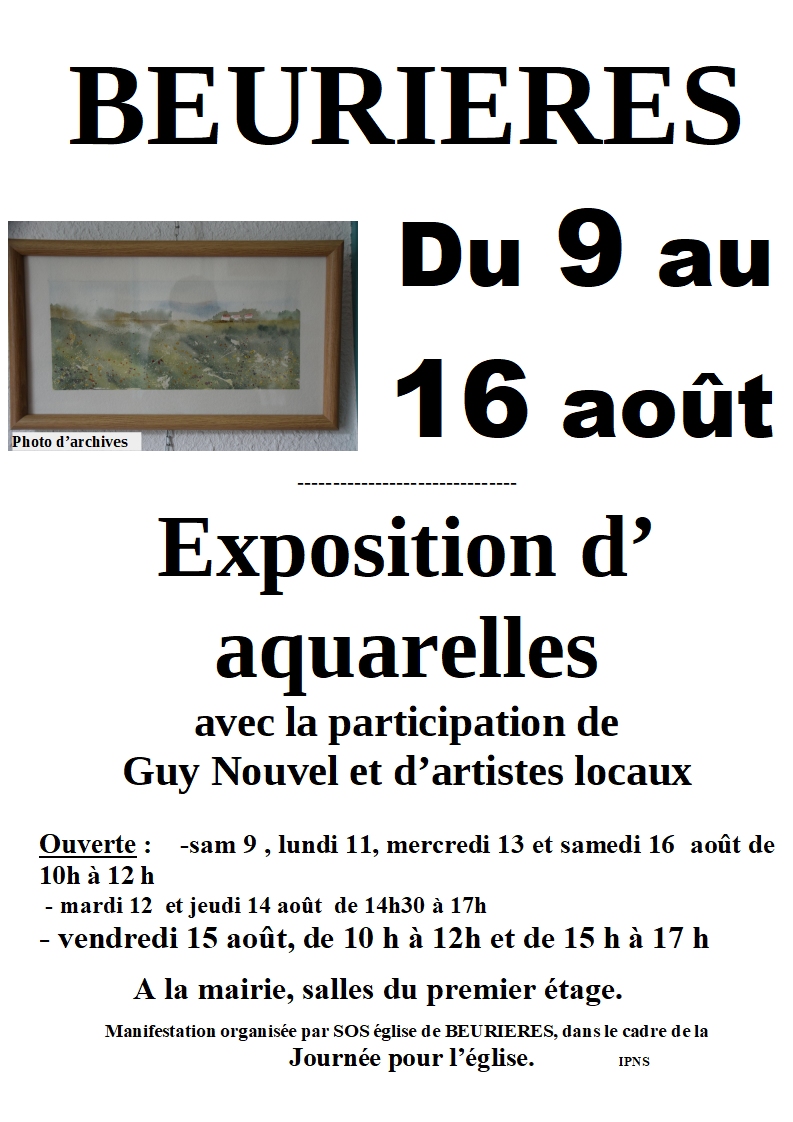 Exposition d’aquarelles // Beurières