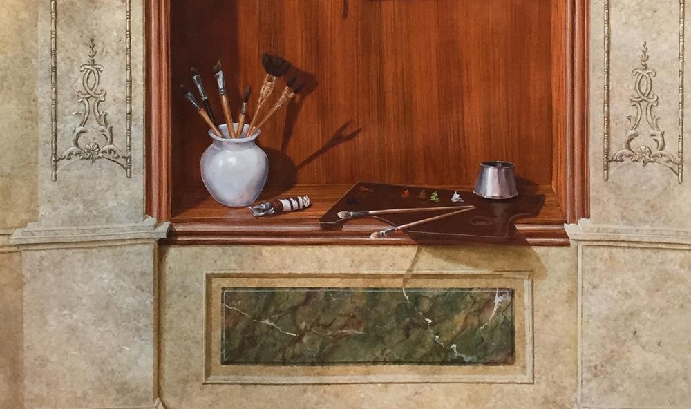 Peinture décorative en trompe l'oeil par l'atelier ML Dubar 