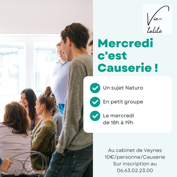 Supers Causeries Naturopathie du mercredi ! Supers Causeries Naturopathie du mercredi !