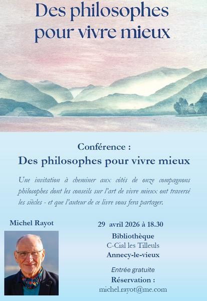 Conférence : Des philosophes pour mieux vivre._Annecy