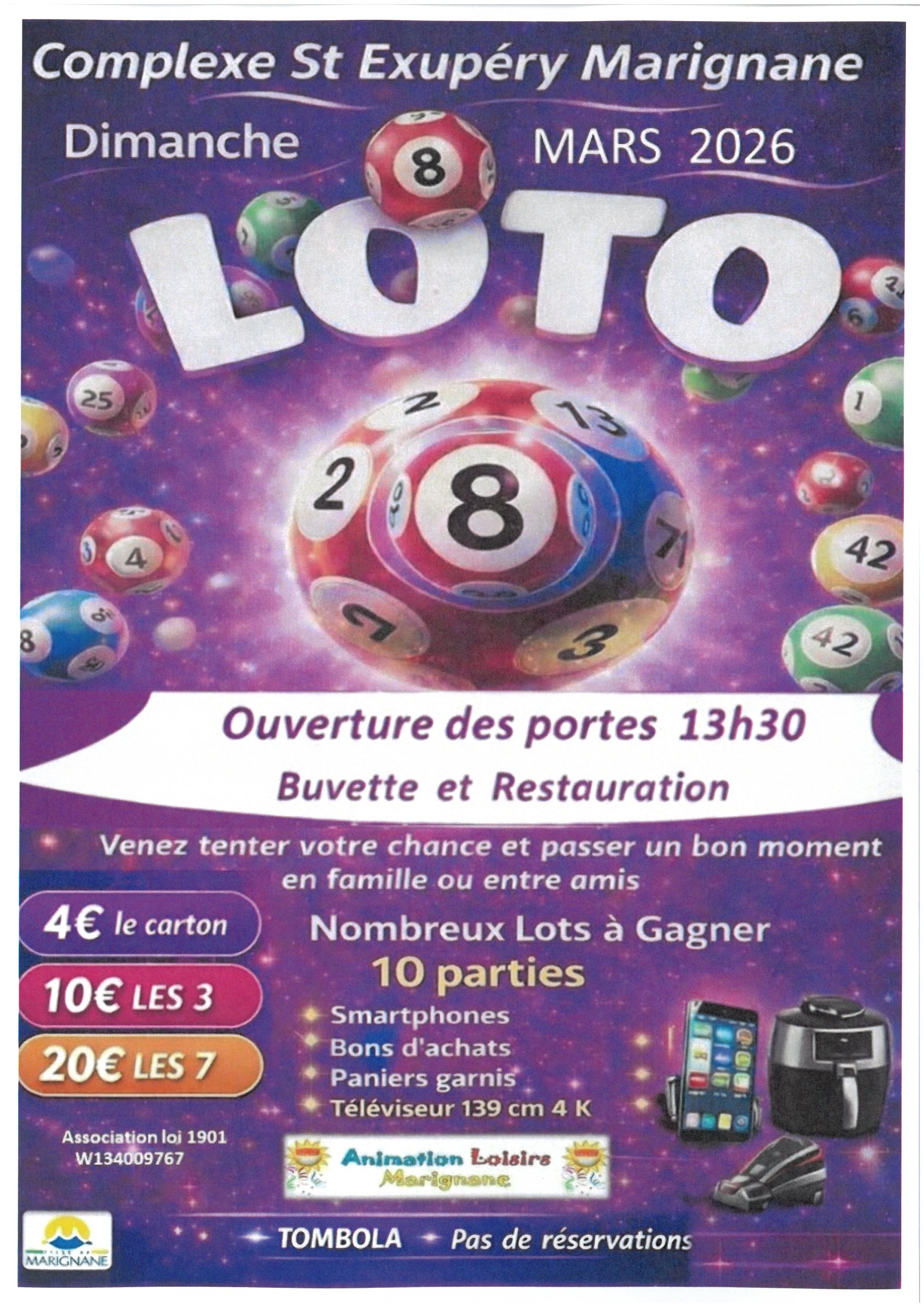 Super loto de l'association Animations Loisirs Marignane