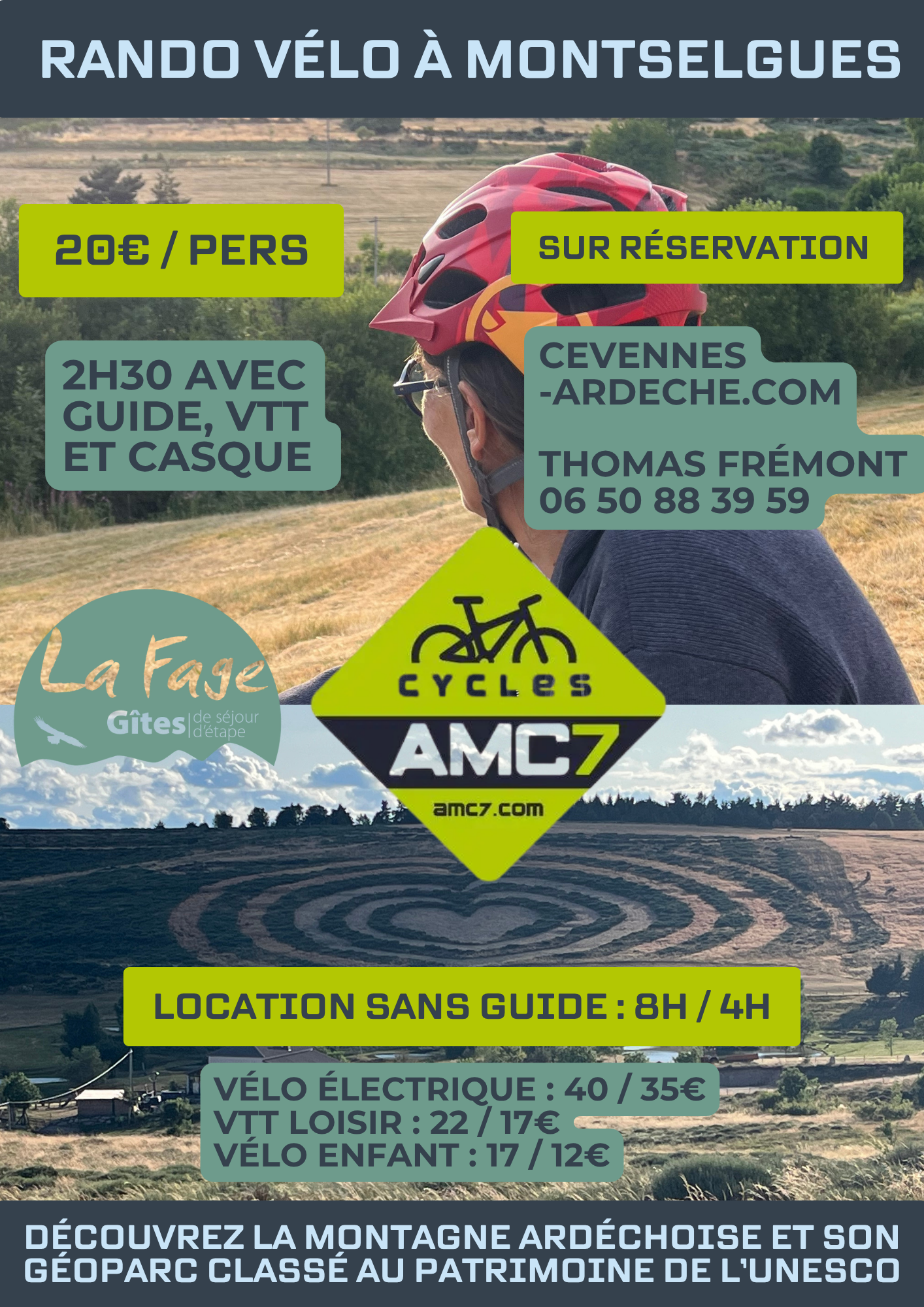 Sortie vélo en famille au gîte d'étape de La Fage