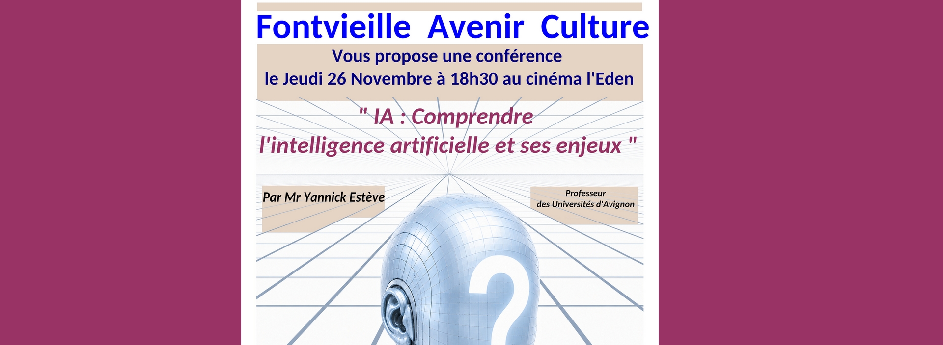 Conférence "IA, comprendre l'intelligence artificielle et ses enjeux"