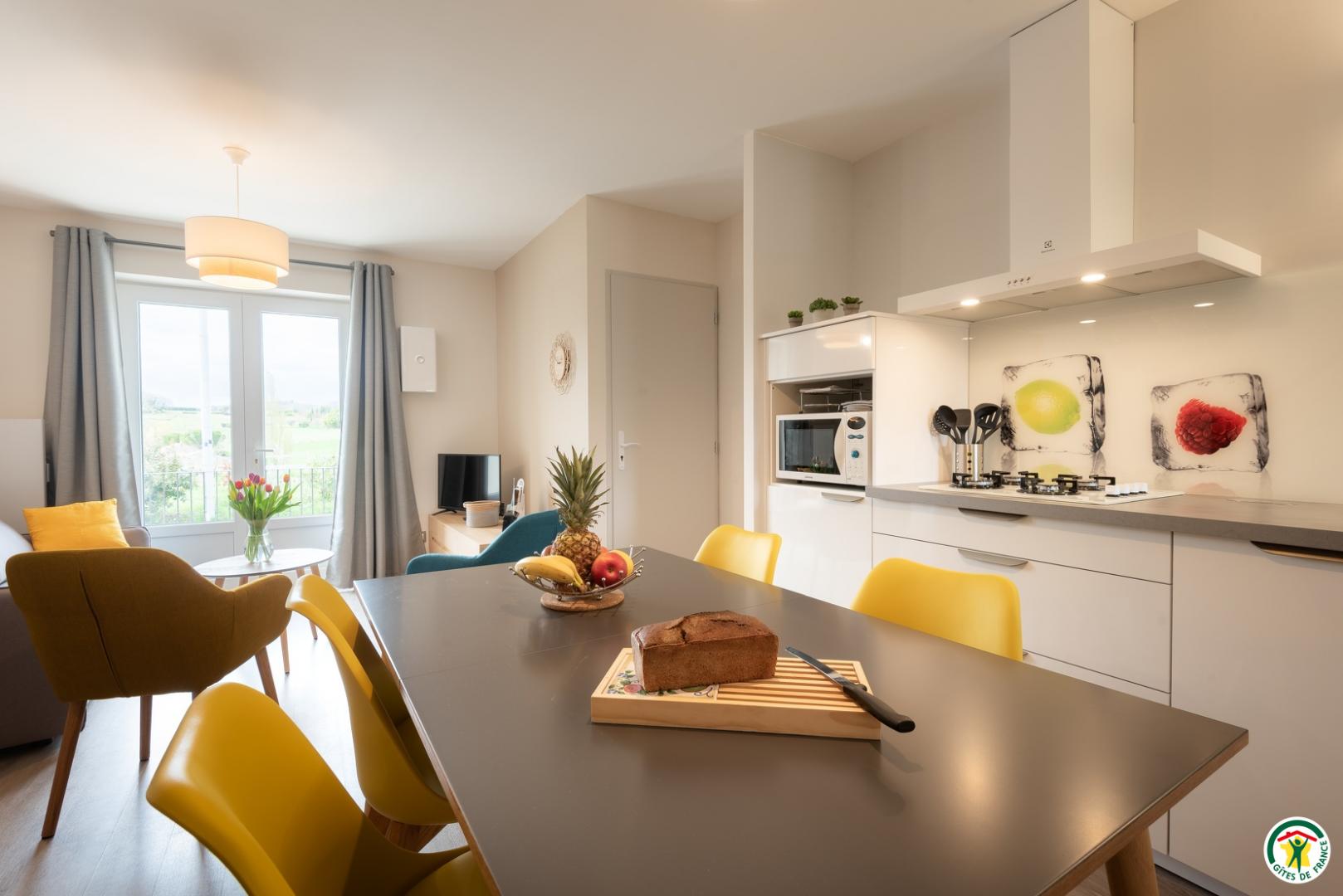 Cuisine ouverte sur le salon