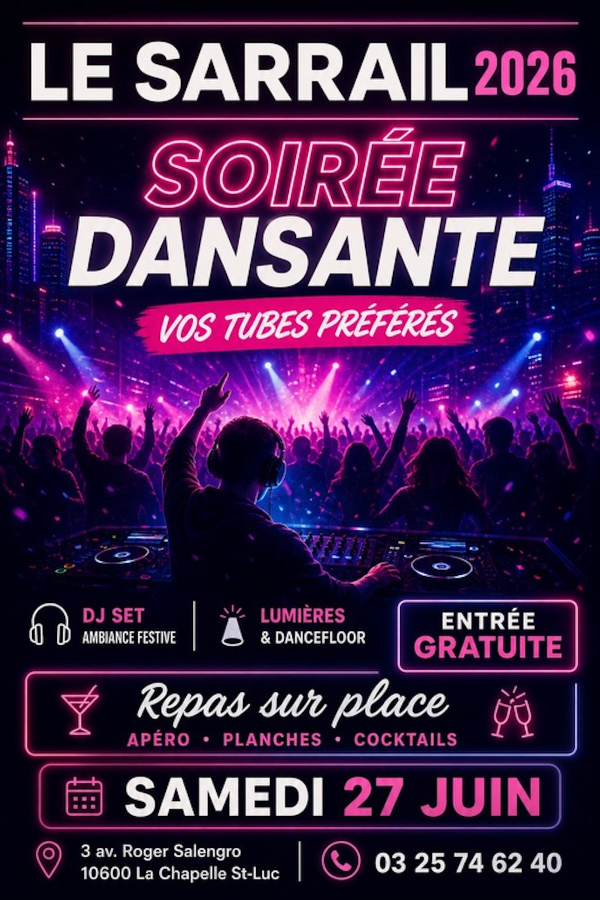 Soirée dansante "Vos tubes préférés" — visuel événement