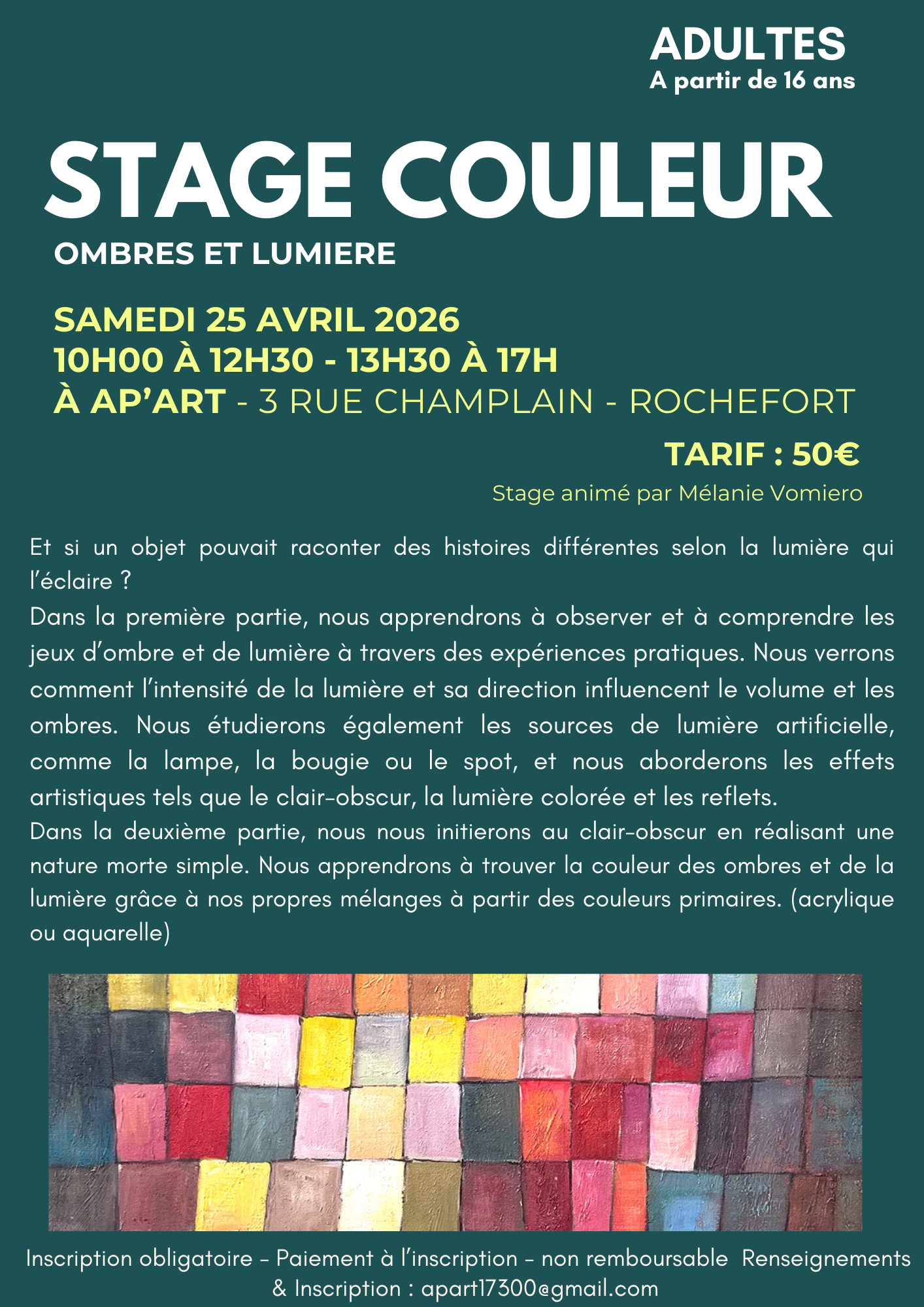 Stage de peinture : Couleur - ombres et lumière