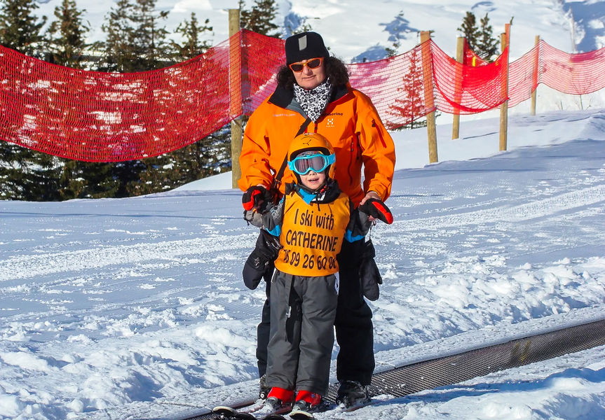 Ski lessons for families and young children with Catherine