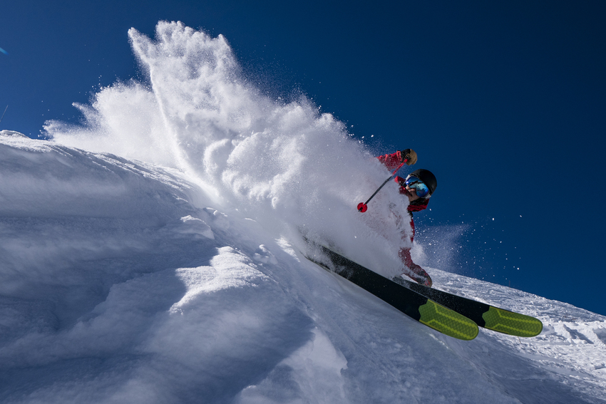 Skiez dans de la poudreuse fraîche