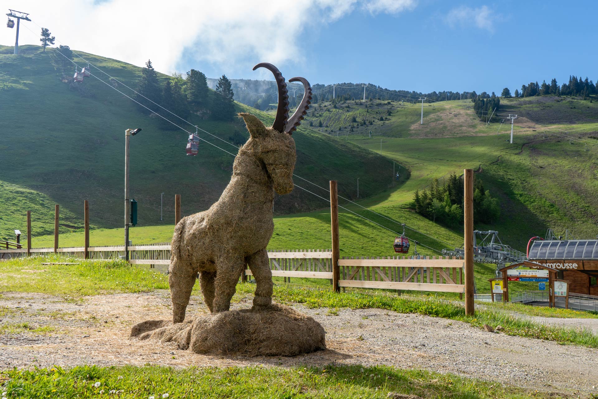 Photo sculpture paille bouquetin Chamrousse