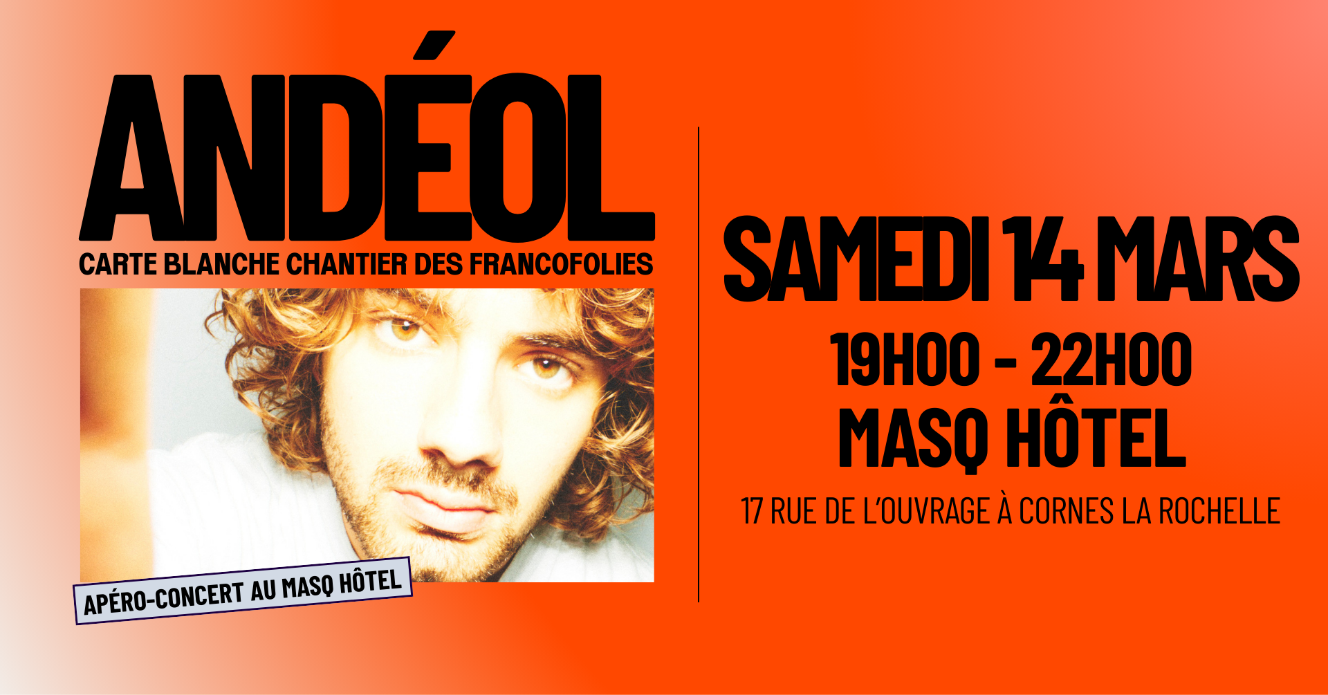 Apéro-concert - Andéol au Masq Hôtel