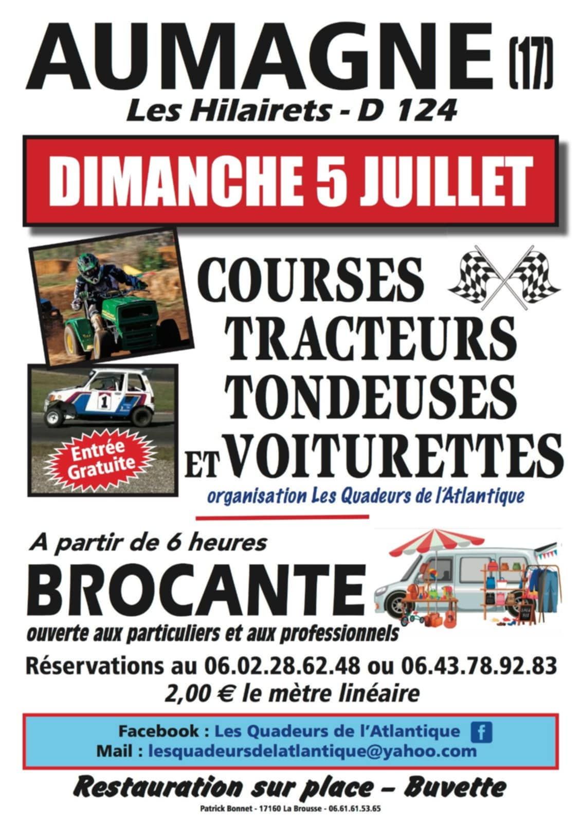 Courses tracteurs tondeuses et voiturettes