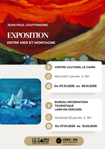 Affiche de l'exposition de Jean-Paul Gouttenoire - Entre mer et montagne_Lans-e…