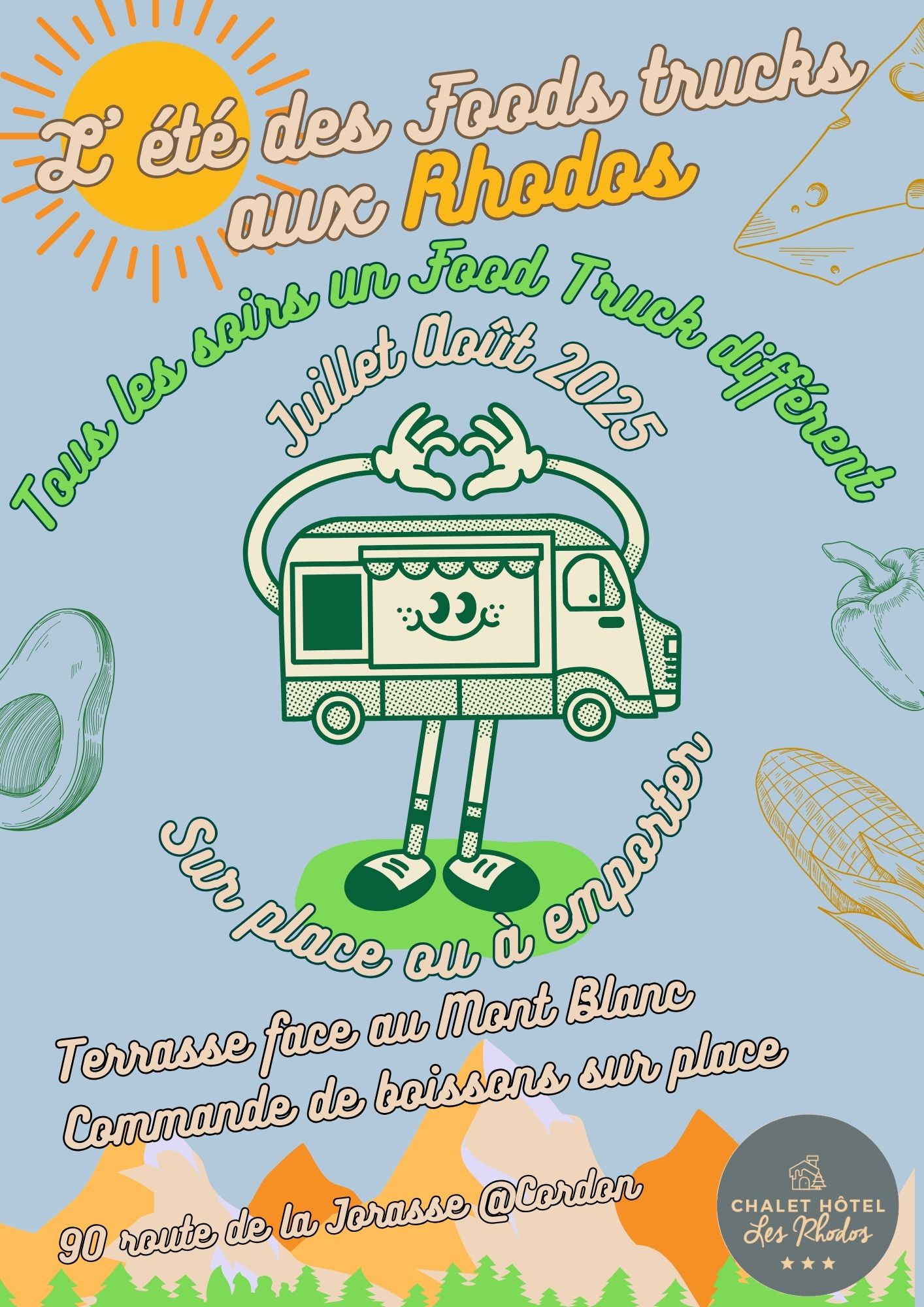 Food trucks devant l'hôtel des Rhodos