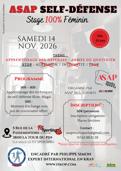 Stage de self-défense – 100% féminin