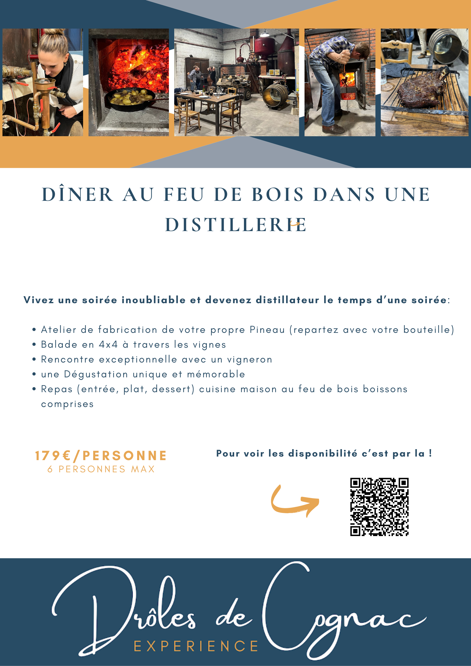 Dîner au feu de bois dans une distillerie | Drôles de Cognac