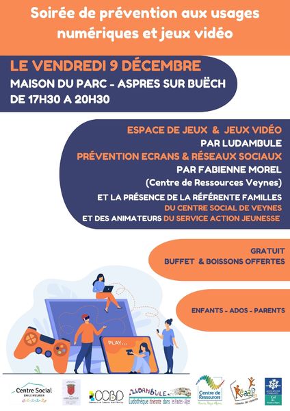 Affiche animation prévention - © Centre social Emile Murier Animation prévention usages numériques - © Centre social Emile Murier