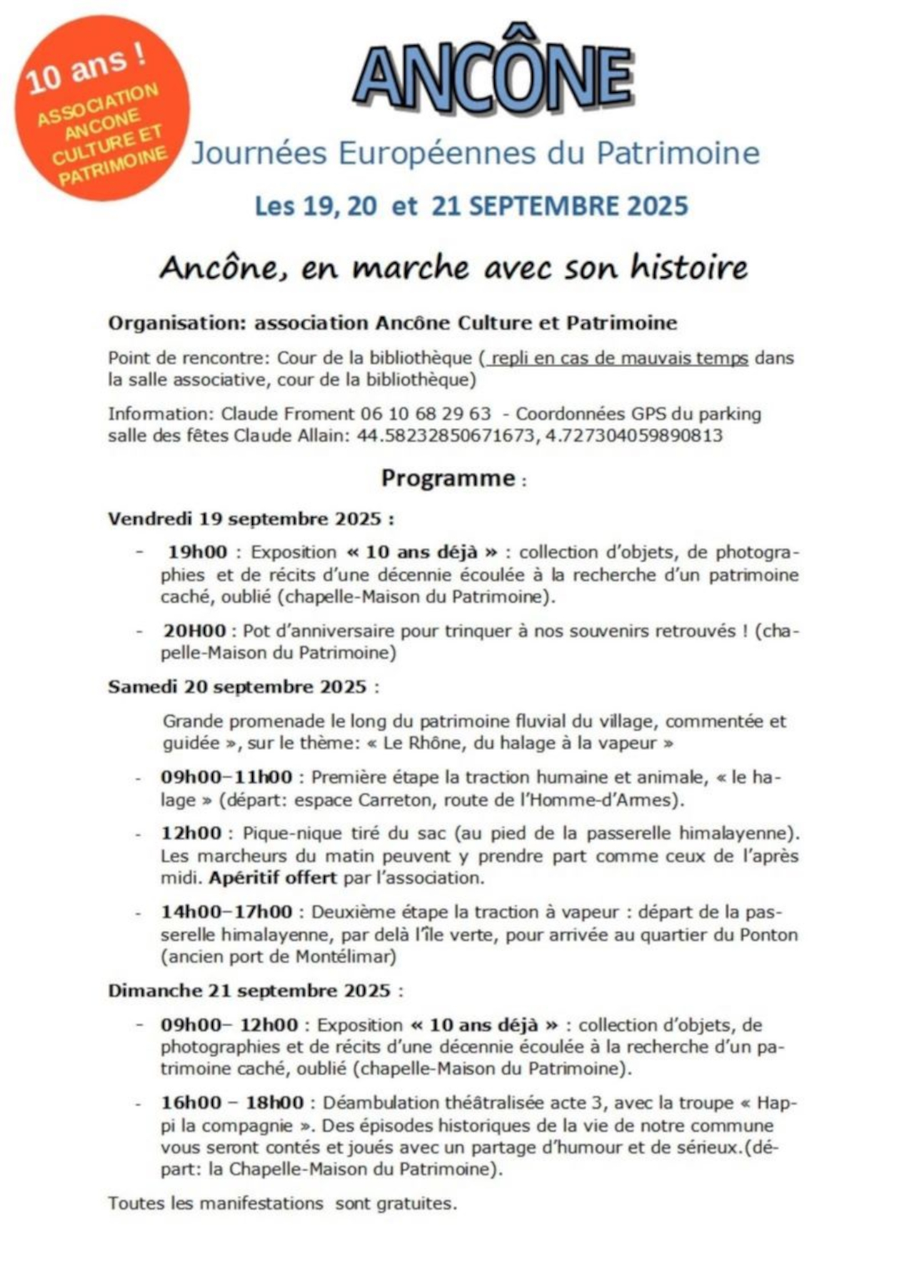 Journées Européennes du Patrimoine à Ancône