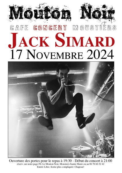 Jack Simard en concert au Mouton Noir Le 17 nov 2024