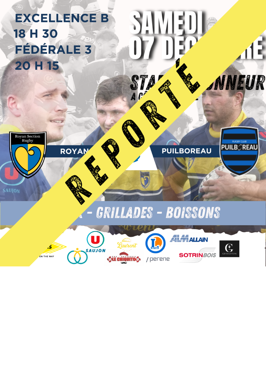 Match de Rugby - Royan vs Puilboreau *REPORTÉ*