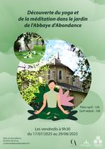 Découverte du yoga et de la méditation dans le jardin de l'Abbaye d'Abondance