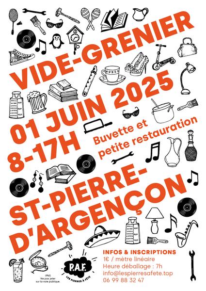 - © Valérie Tortolero Affiche vide grenier St-Pierre-d'Argençon - © Valérie Tortolero