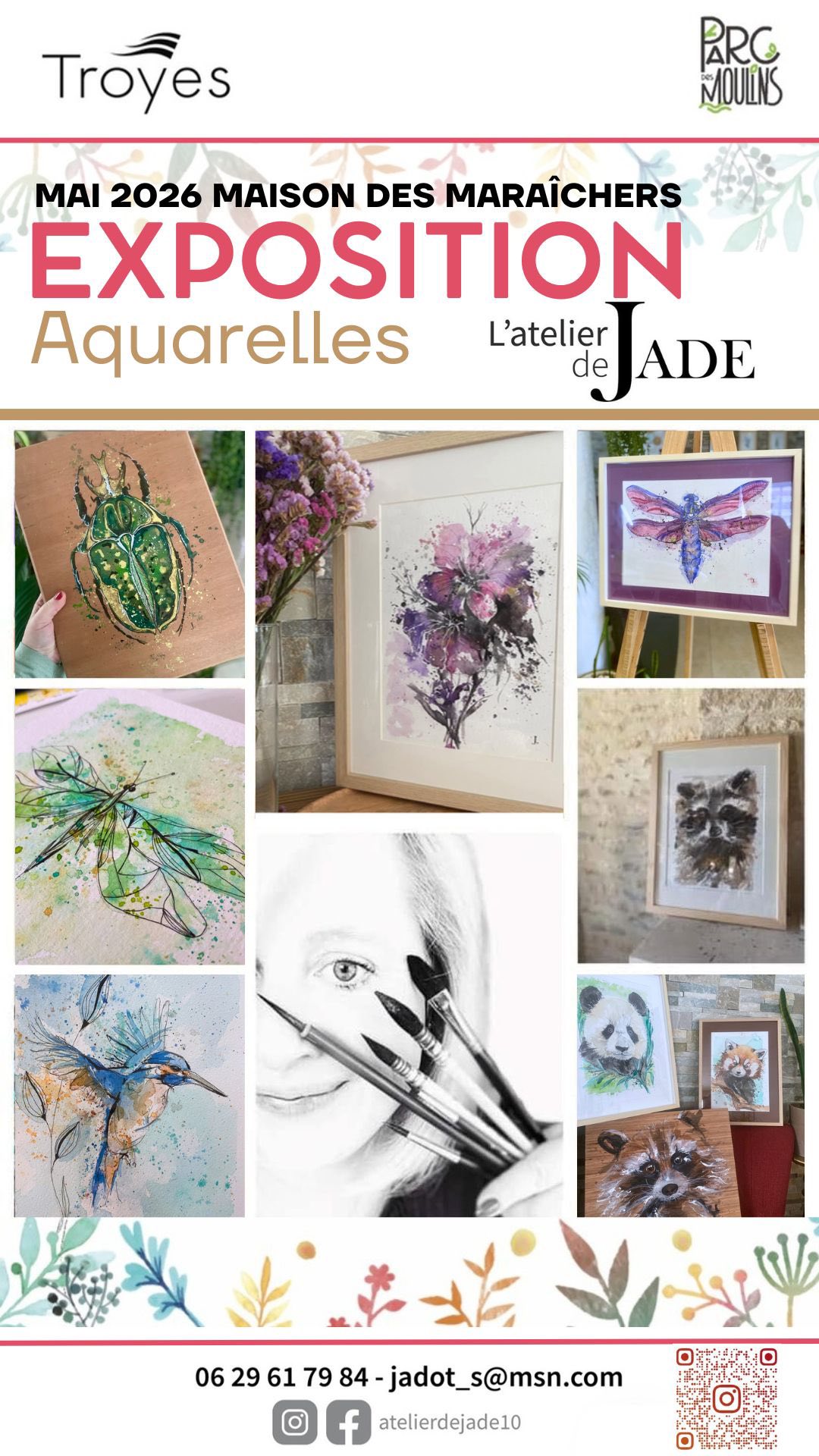 Exposition : Aquarelles par l'Atelier de Jade — visuel événement