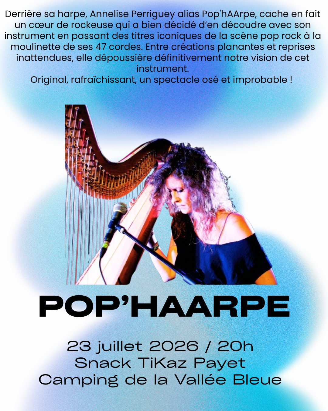 Concert : Pop'Haarpe, à la Vallée bleue