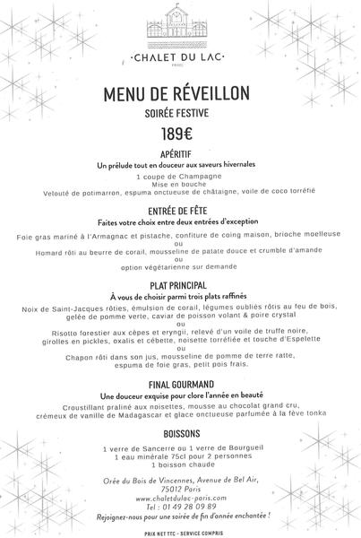 Illustration Festivités de fin d'année au Chalet du Lac 