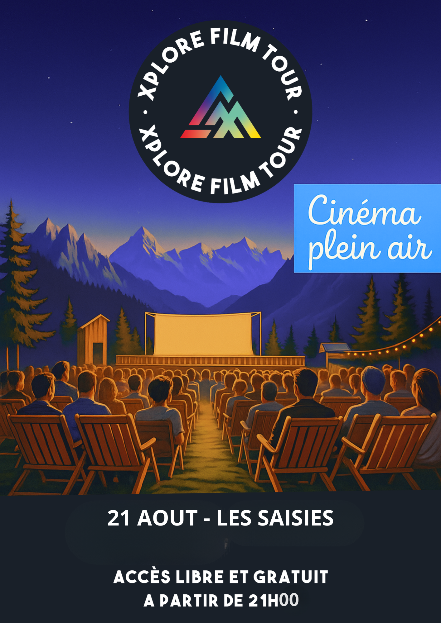 Xplore Alpes Festival Les Saisies - Projection film outdoor