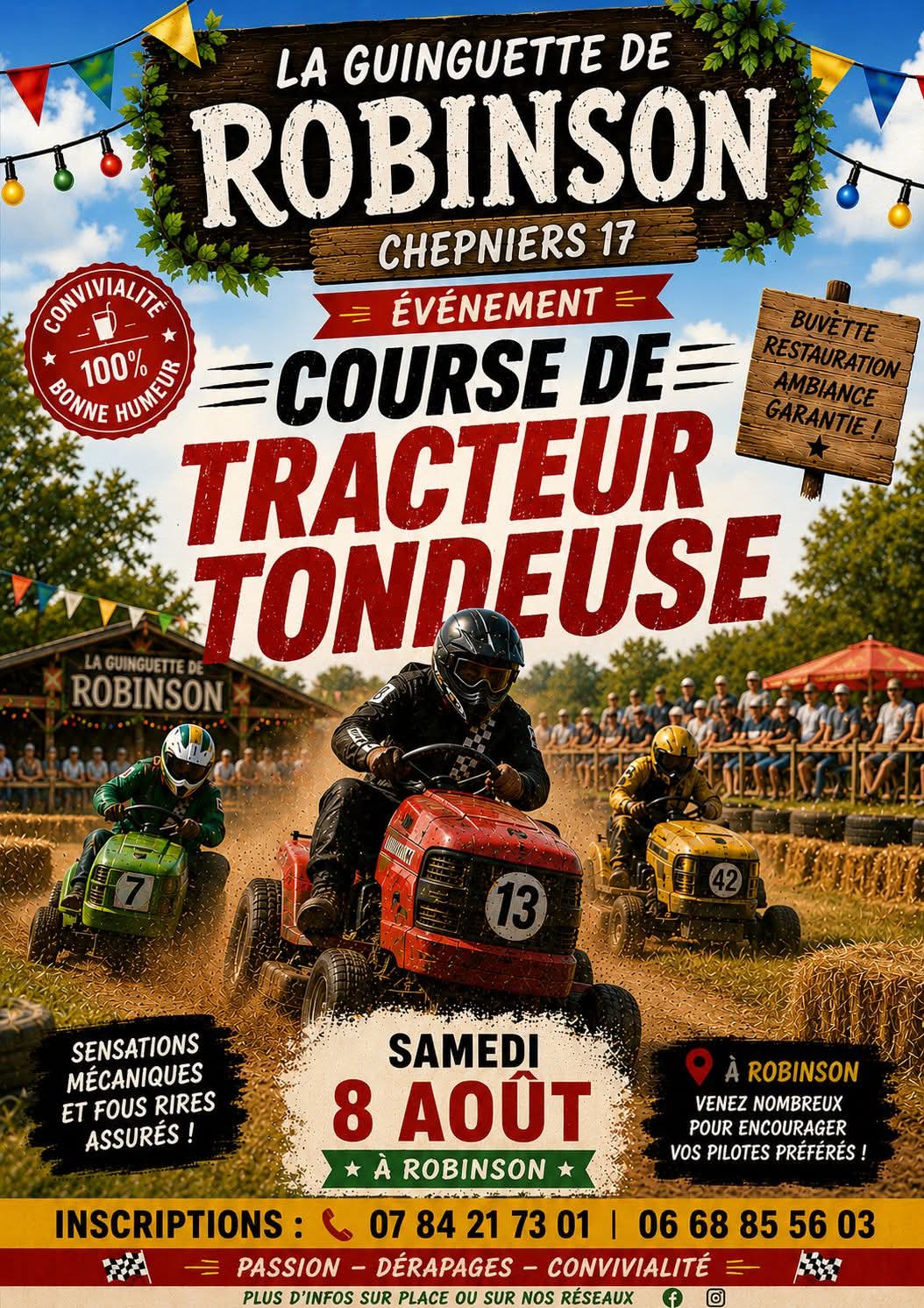 Course de tracteurs tondeuse