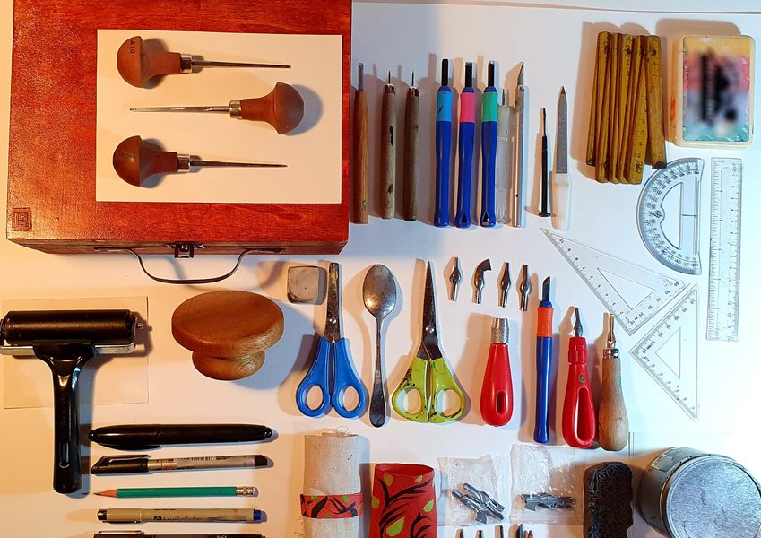 Atelier d'été au 18A. : Atelier impression sur textile