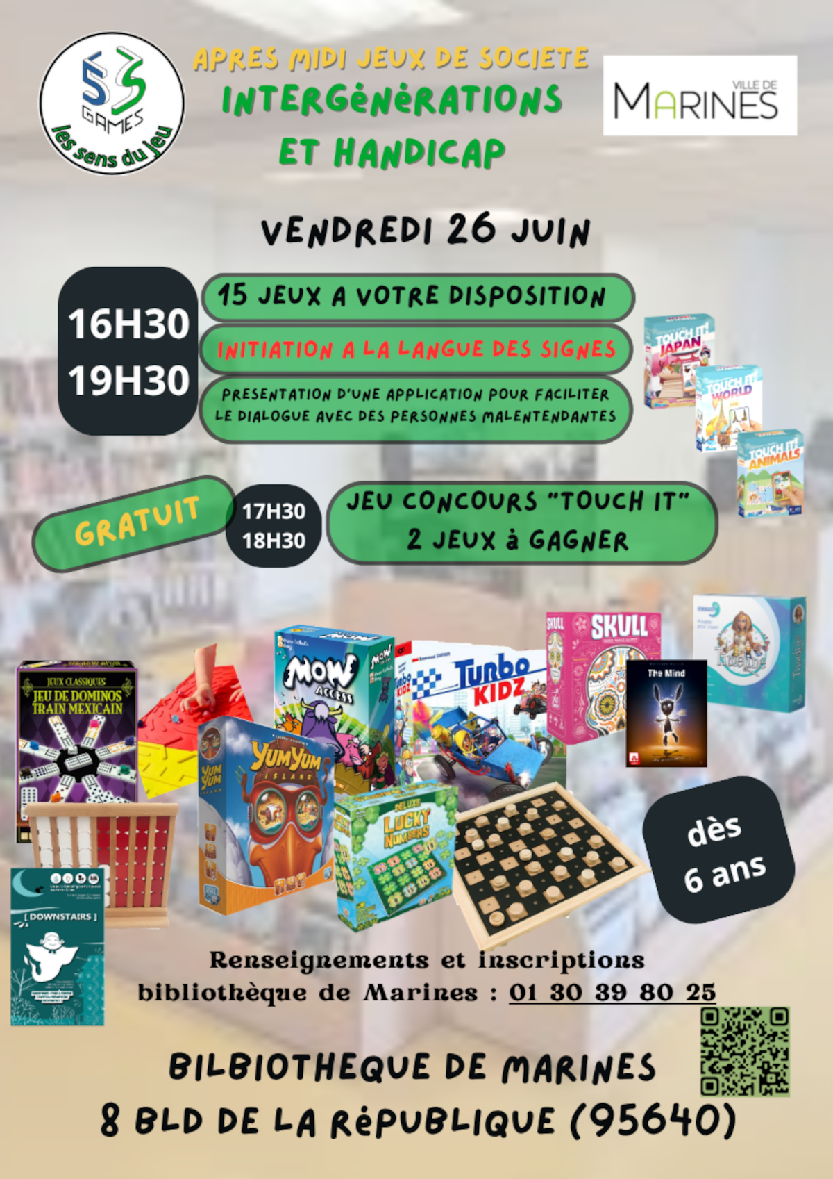Après midi jeux de société "Intergénérations et Handicaps"