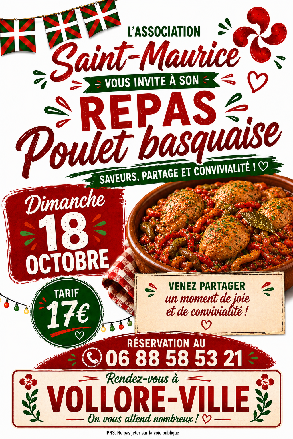 Repas - Poulet basquaise