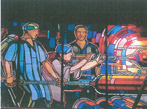 Vitrail des verriers de St-Just