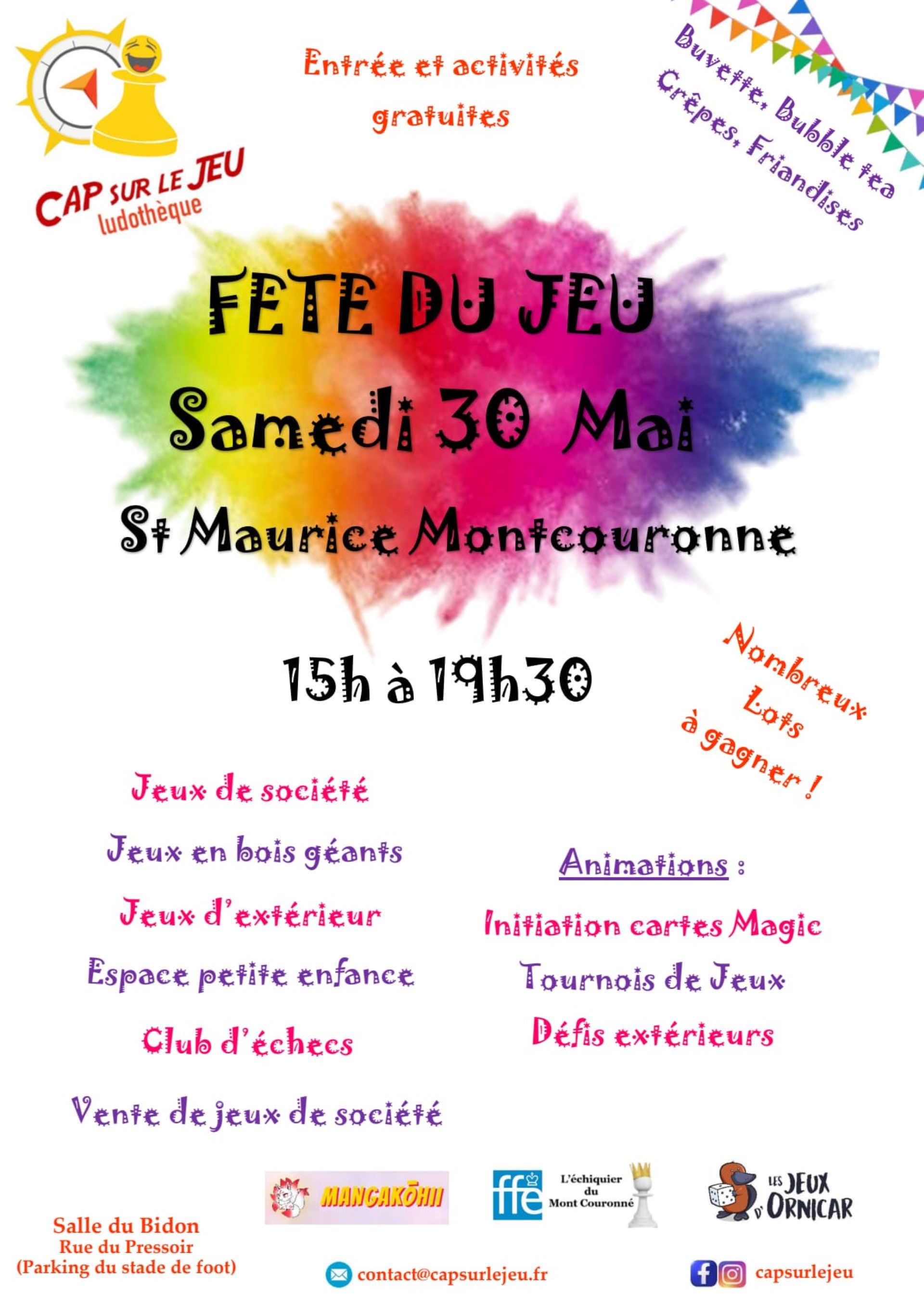 Fu00eate du jeu ludothu00e8que Cap sur le Jeu, 30 mai 2026, Saint-Maurice-Montcouronne