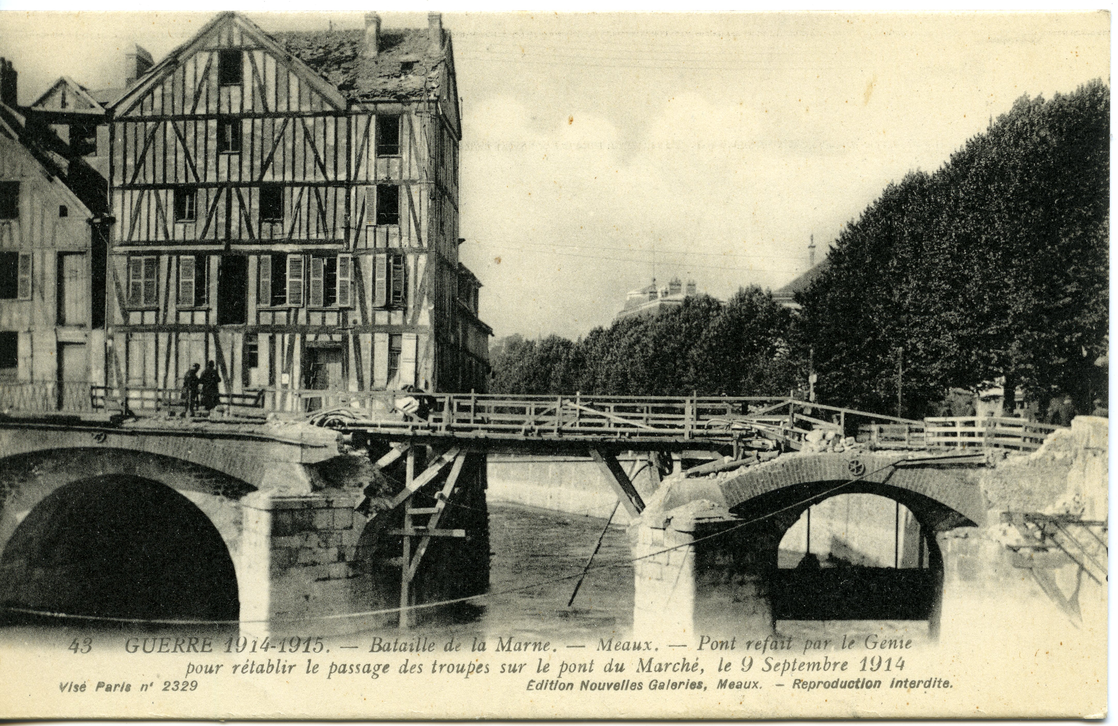 Pont du marché à Meaux pendant la Grande Guerre