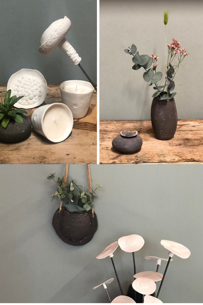 Déco grès brut et porcelaine