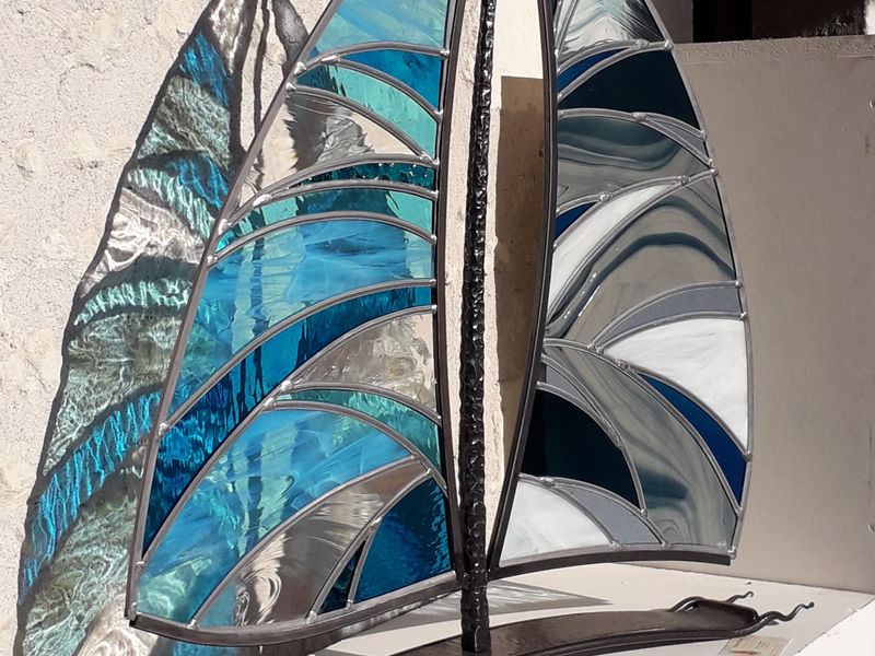 stained glass boat