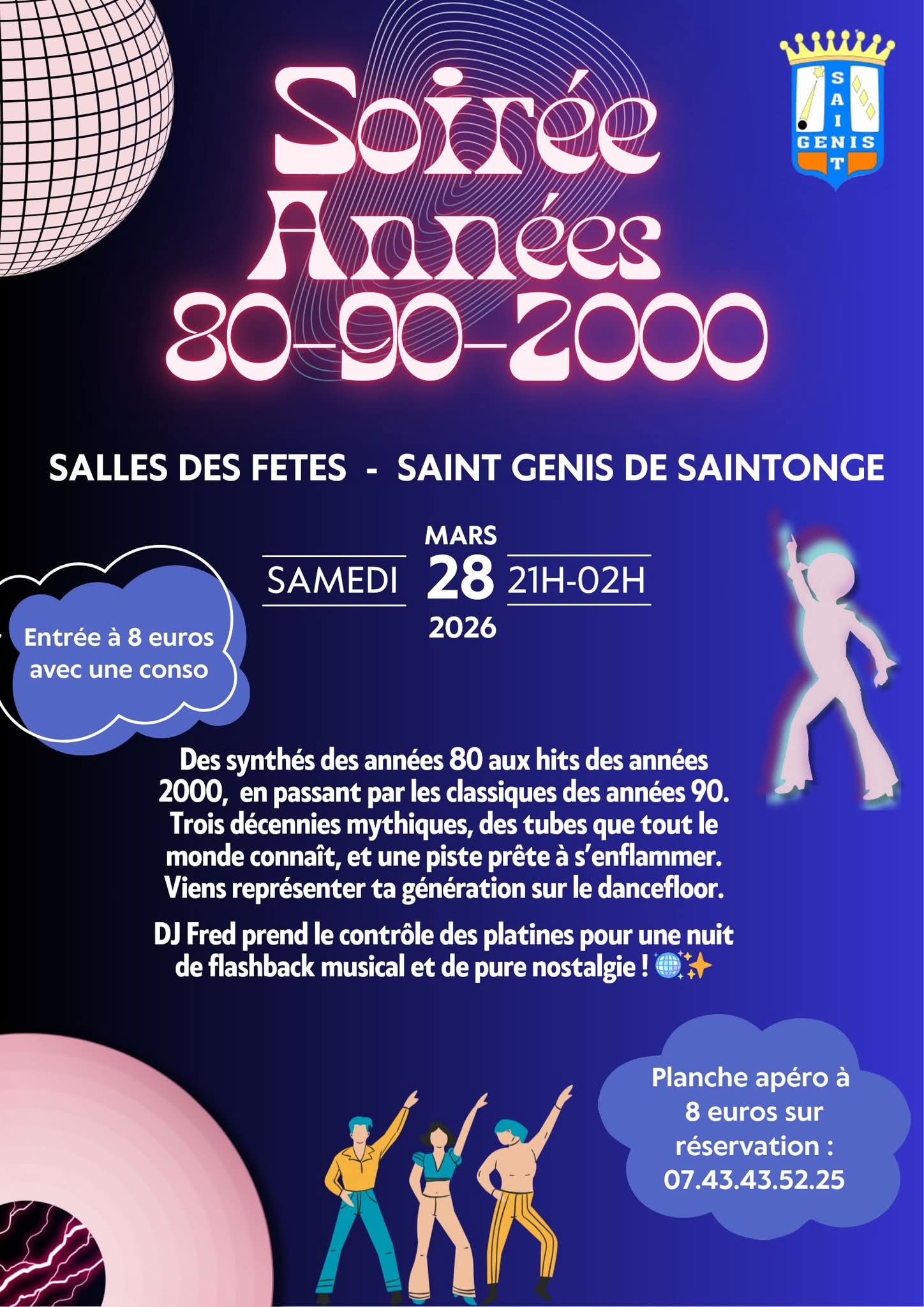 Soirée années 80 à 2000