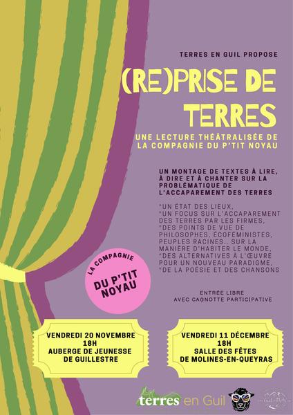 Lecture théâtralisée : (Re)prise de terres