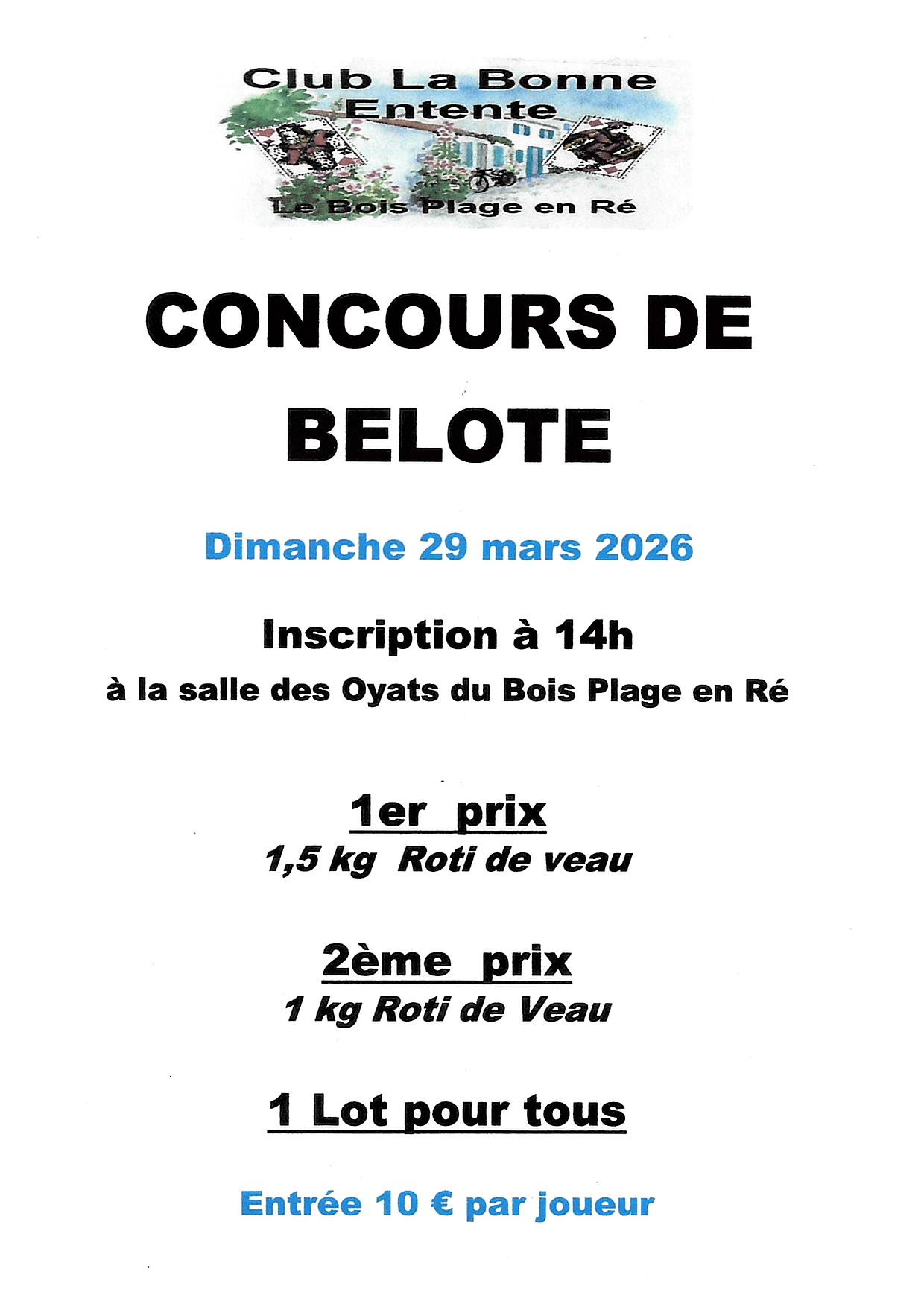 Concours de belote du Club de la Bonne Entente