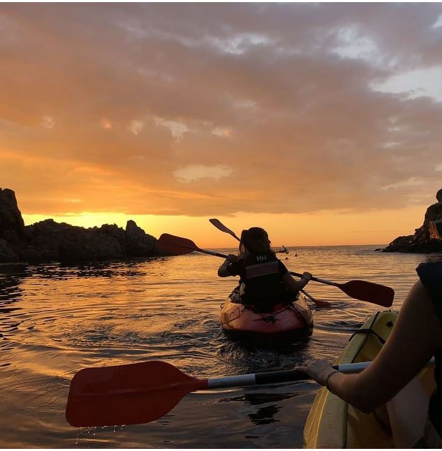 Excursion en kayak coucher de soleil