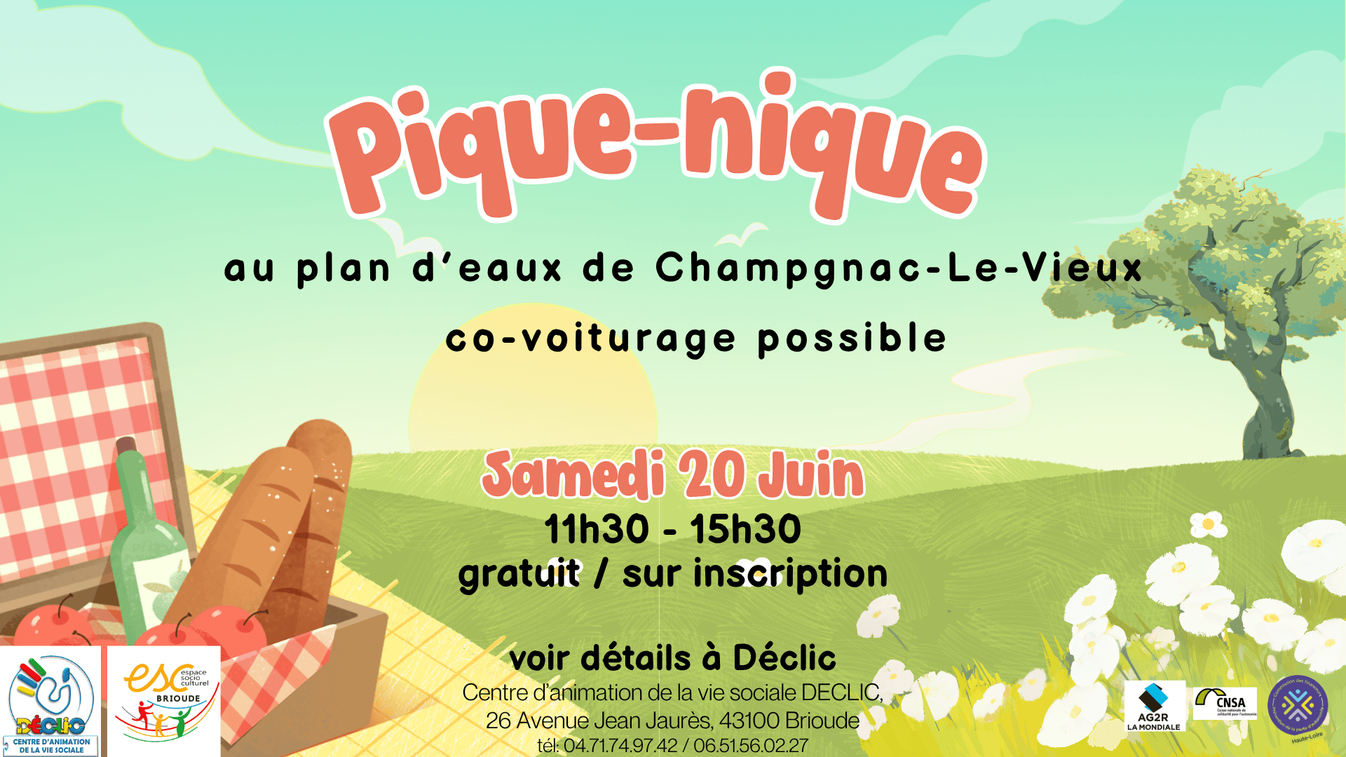 DECLIC d'été - Pique-nique au plan d'eau de Champagnac-le-Vieux