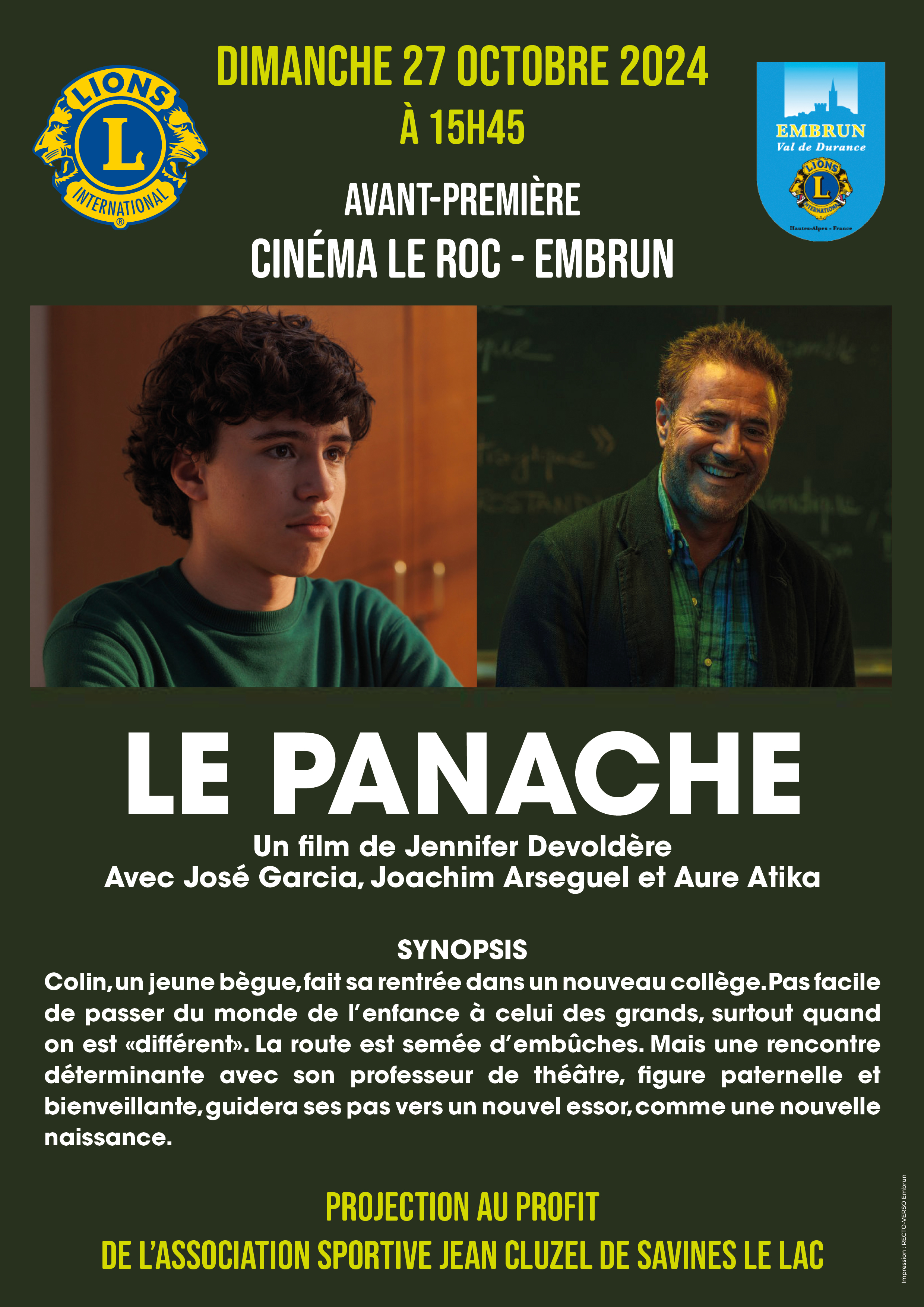 Avant-première du film "Le Panache" EMBRUN