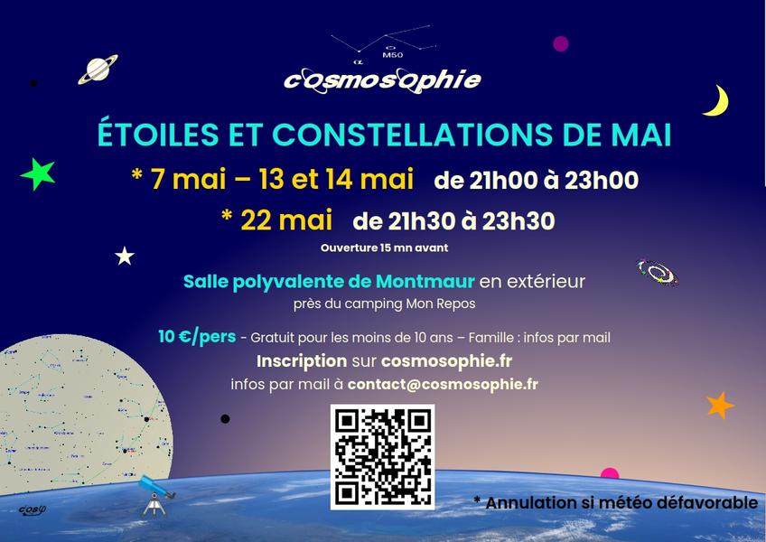 Étoiles et constellations de Mai