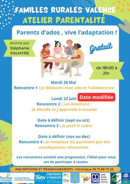 Atelier parentalité : parents d'ados, vive l'adaptation !