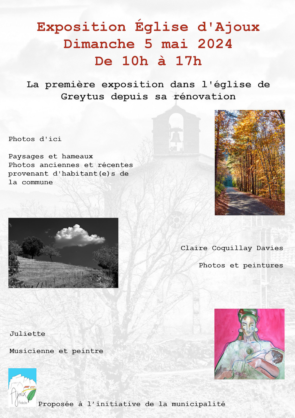 Events…Put it in your diary : Exposition inaugurale Eglise d'Ajoux