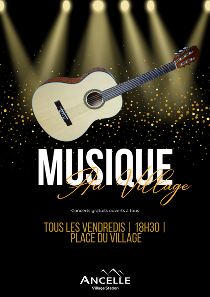 Chaque semaine un concert différent sur la place du village d'Ancelle - © Mairie d'Ancelle Ancelle 'Musique au village' - © Mairie d'Ancelle
