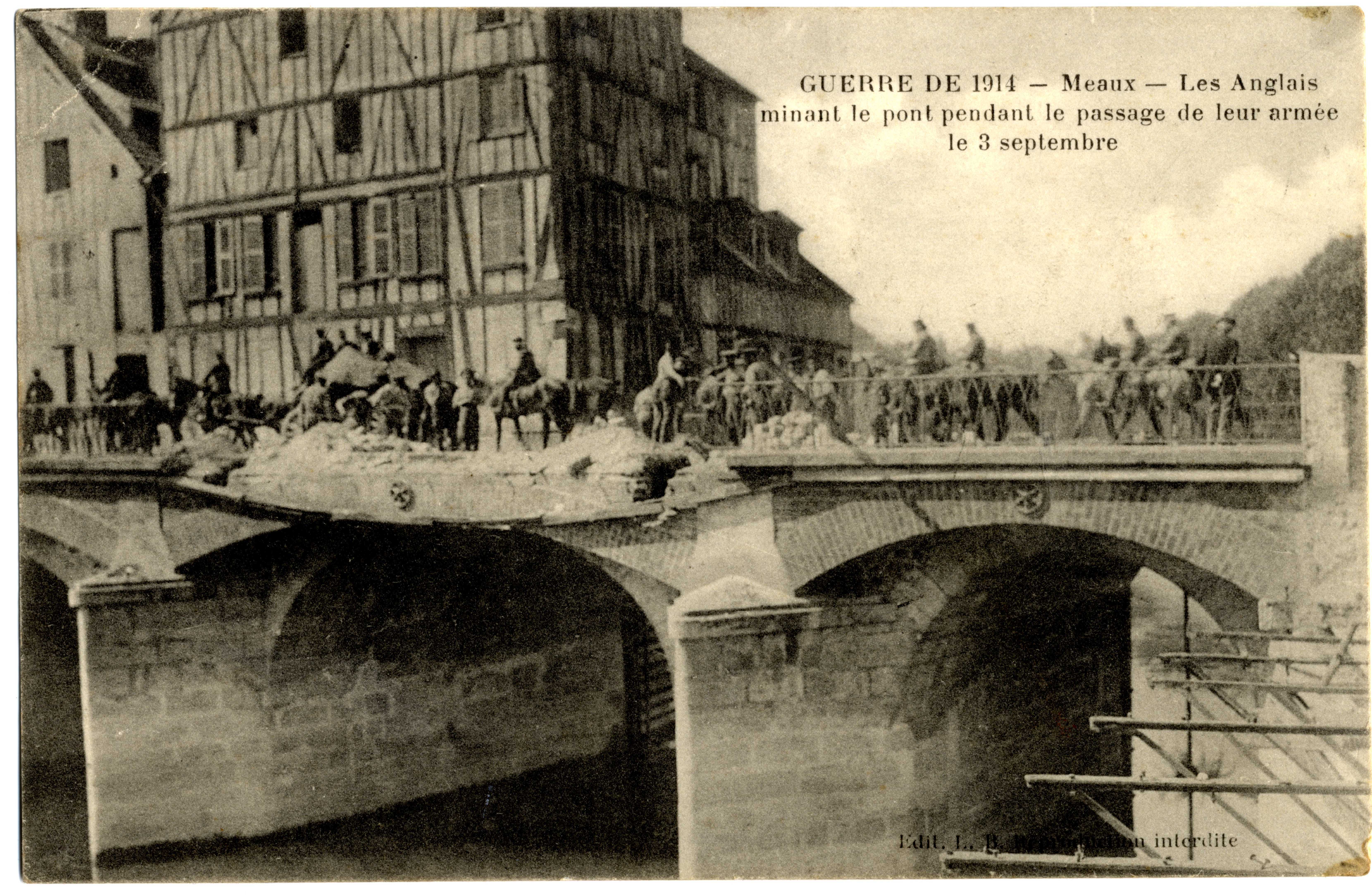 Pont du marché à Meaux pendant la Grande Guerre